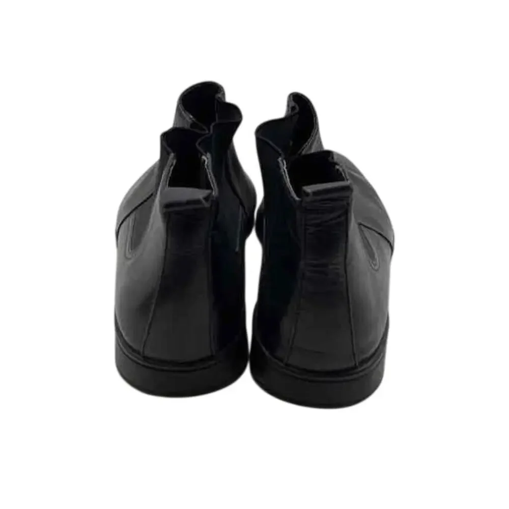 San Remo Mens Black Leather Square Toe Pull On Ankle Chelsea Boots Size 9.5